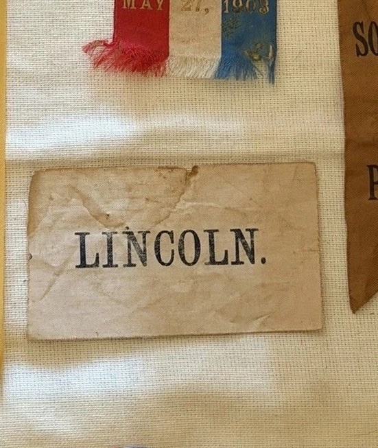 1860 ABRAHAM LINCOLN CAMPAIGN RIBBON TEXTILE CIVIL WAR ERA Historic