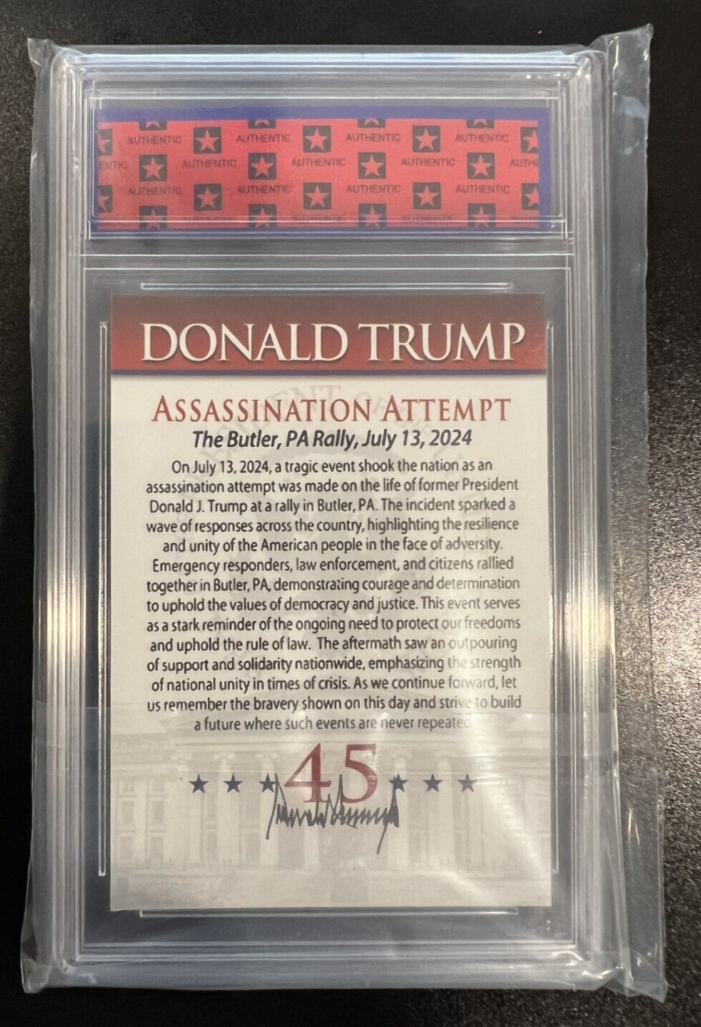 Donald Trump | July 13, 2024 | Assassination Attempt | Commemorative Edition