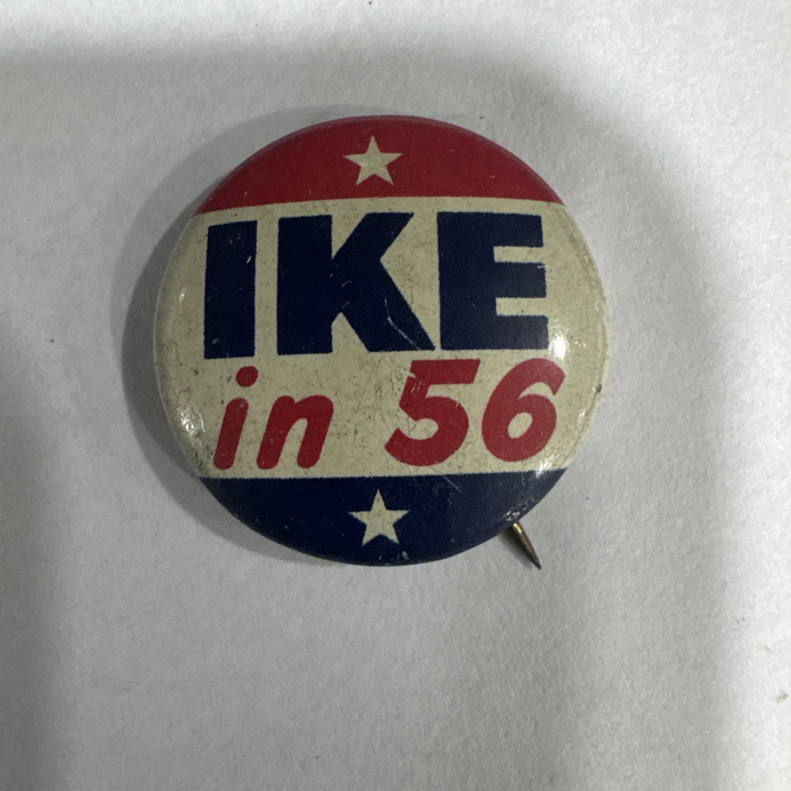 1956 Dwight Eisenhower – 3/4″/ “IKE in 56” Presidential Campaign Button(Pin05)