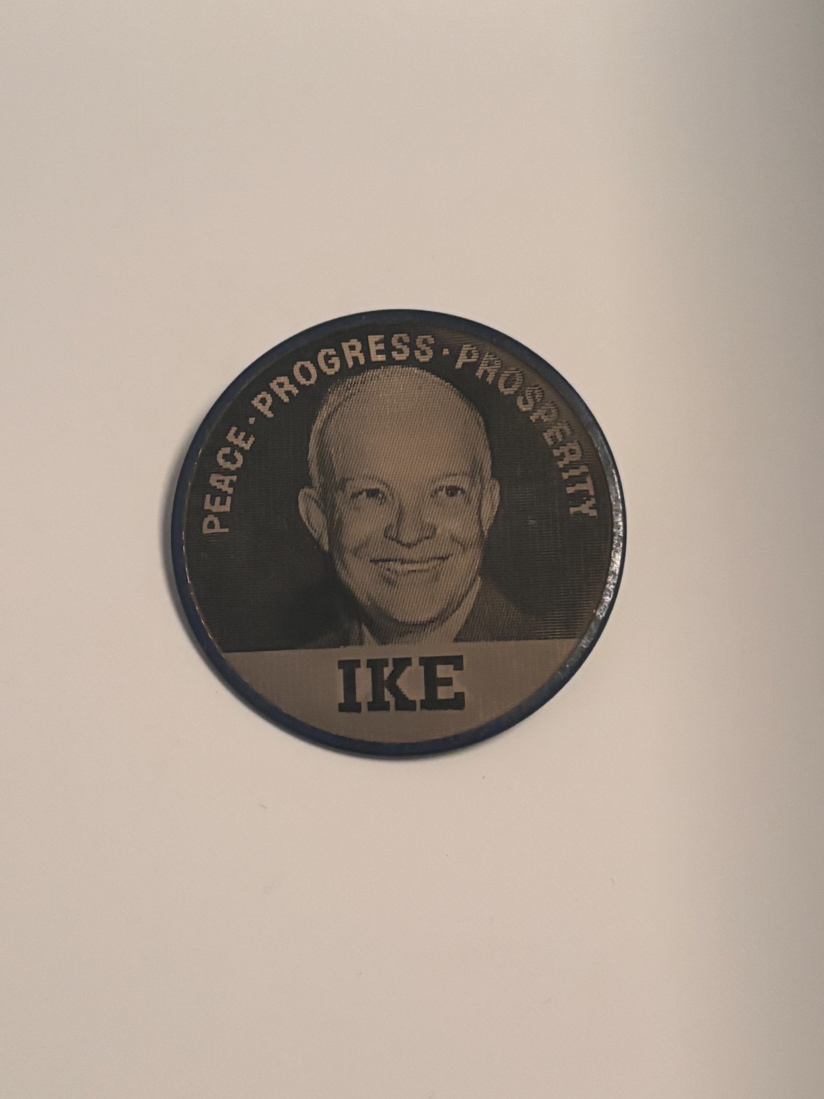 1952 Dwight Eisenhower Richard Nixon Flasher Pin Ike Dick Peace Progress Prosper