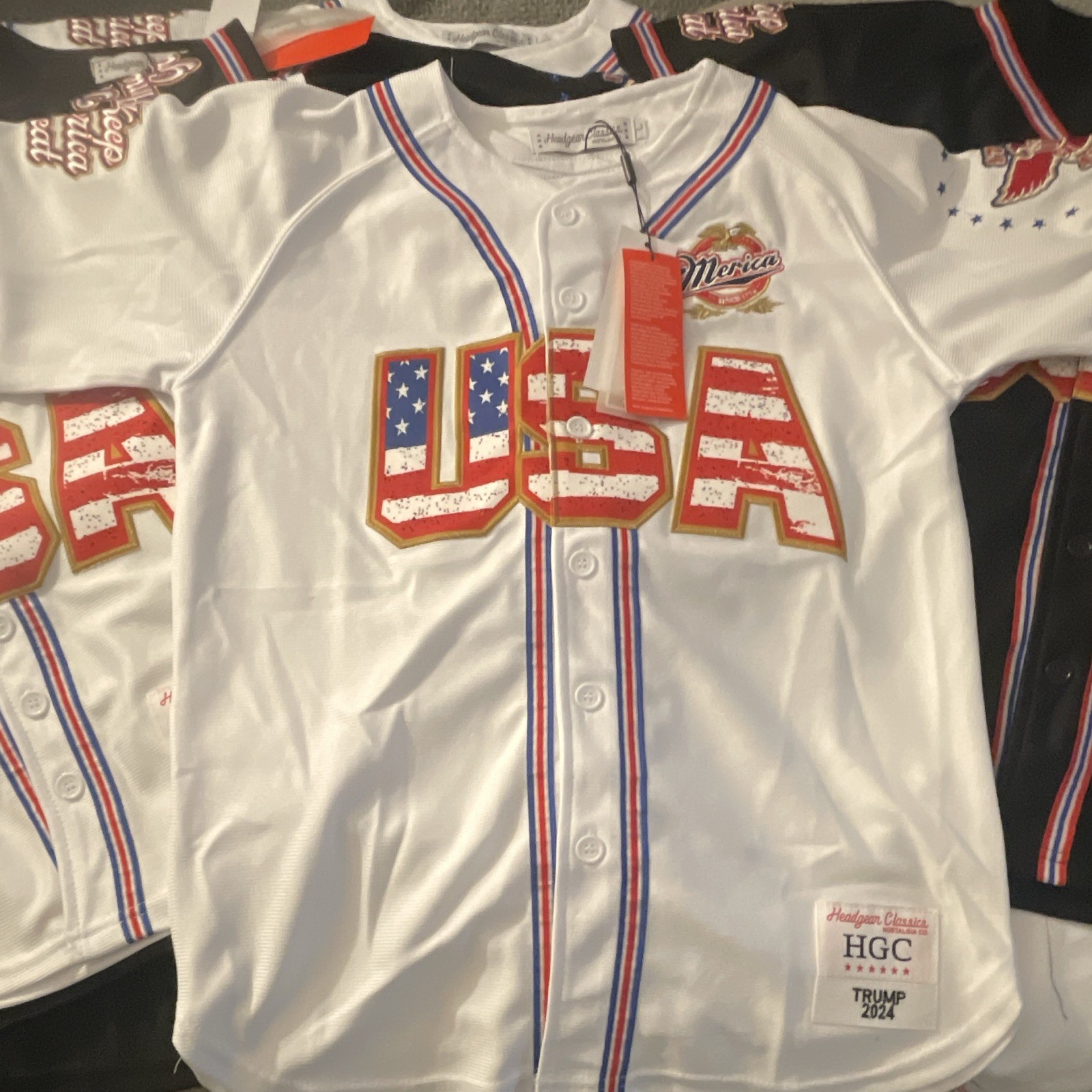 Donald Trump 2024 USA Jersey – Keep America Great Political Theme Youth Large
