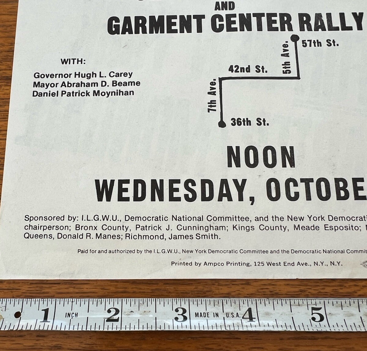 Vintage 3X Bulletins Paper Handouts Jimmy Carter 1976 President Election ILGWU
