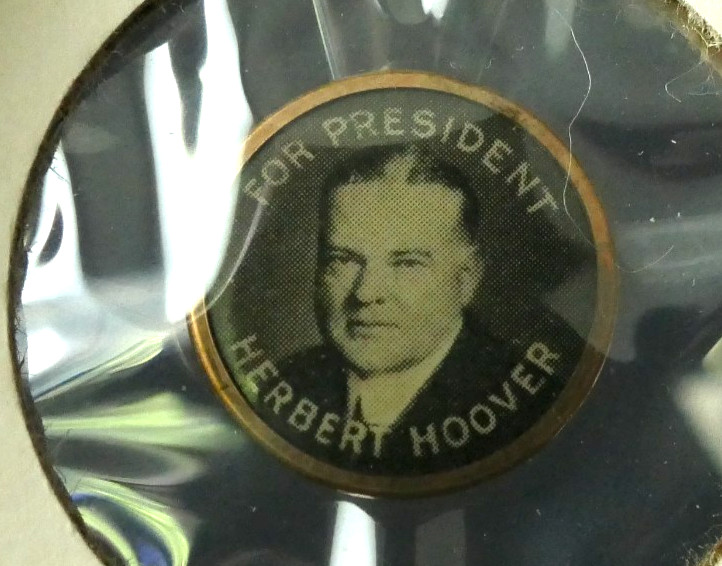 1928 Herbert Hoover For President GOP Campaign Collar Button Shirt Stud