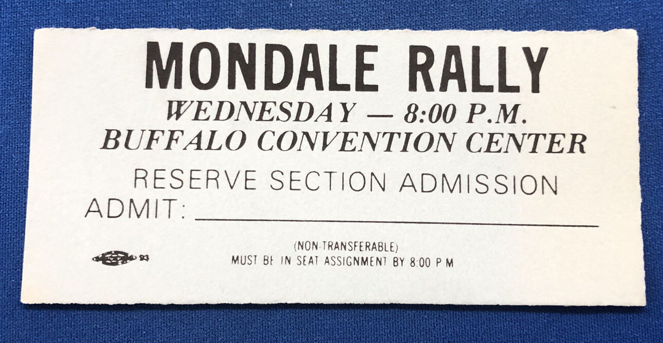 RARE 1984 Walter Mondale Ticket Rally Buffalo Convention Center AUCTION#1