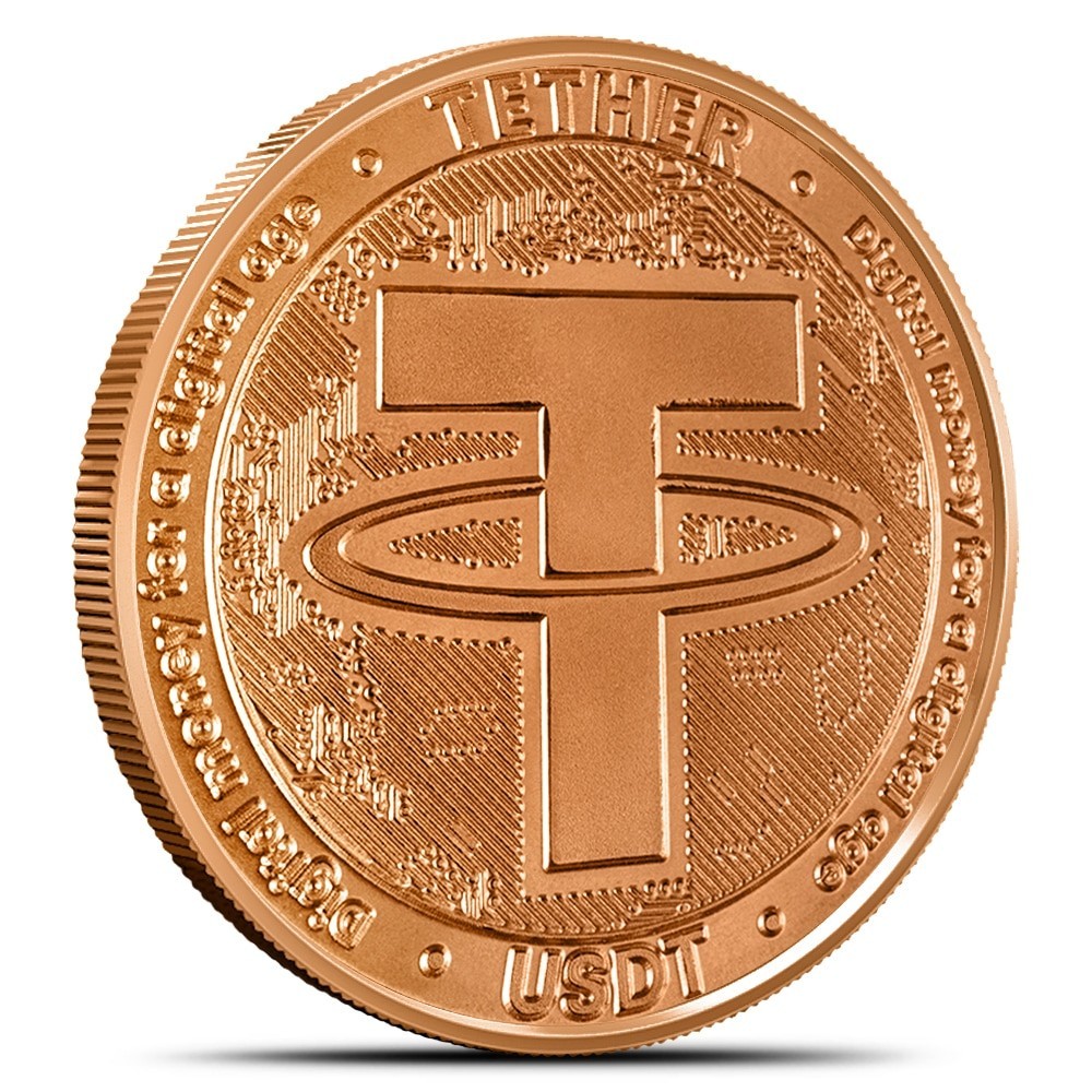 1 x 1 oz Crypto Commemorative USDT Tether AVDP 1 oz Pure Copper Round