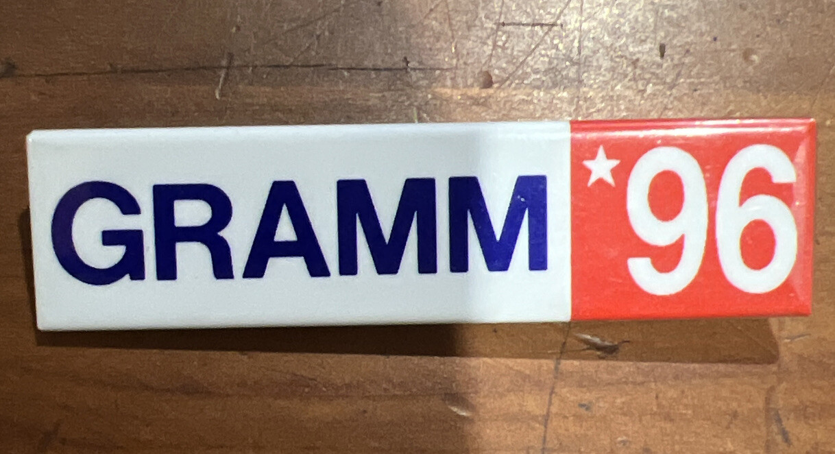 1996 Phil Gramm Republican Presidential Primary Campaign Button/Pin 2.5 X 1.5”