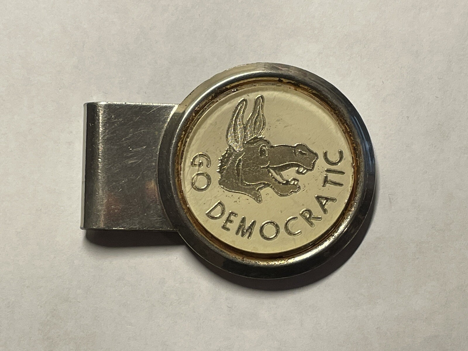 Vintage Rare GO DEMOCRATIC 2.25″ Made In The U.S.A. Metal Money Clip – A Beauty!
