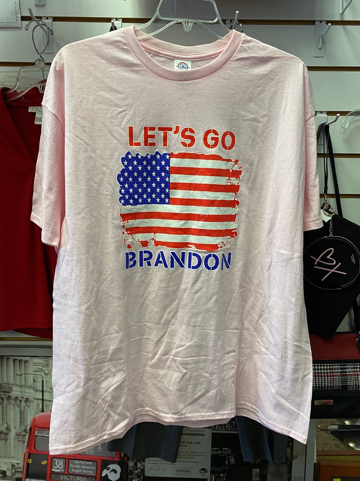 Delta Pro Weight Let’s Go Brandon Pink T-Shirt 2XL