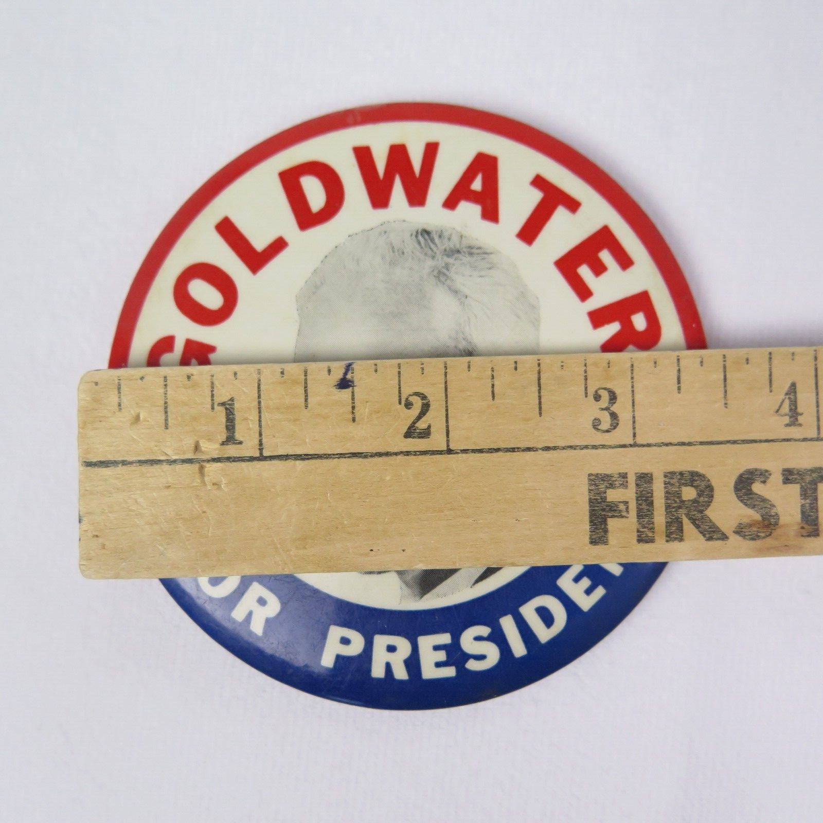 Goldwater For President Button Political Pinback 1964 Plastic & Metal Red White