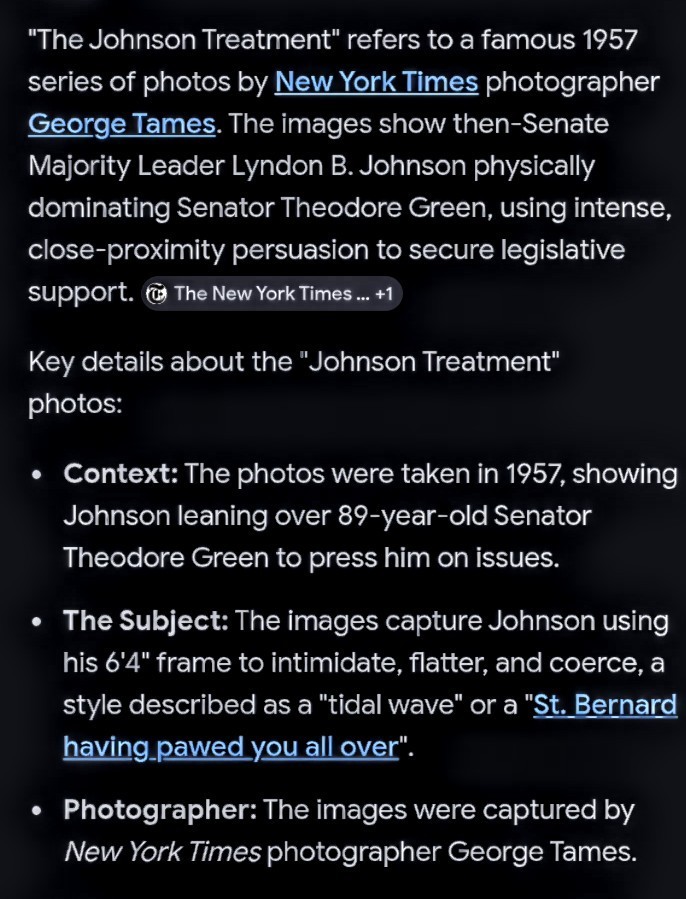 Vintage Lyndon Johnson- George Tames “The Johnson Treatment” Photo Essay