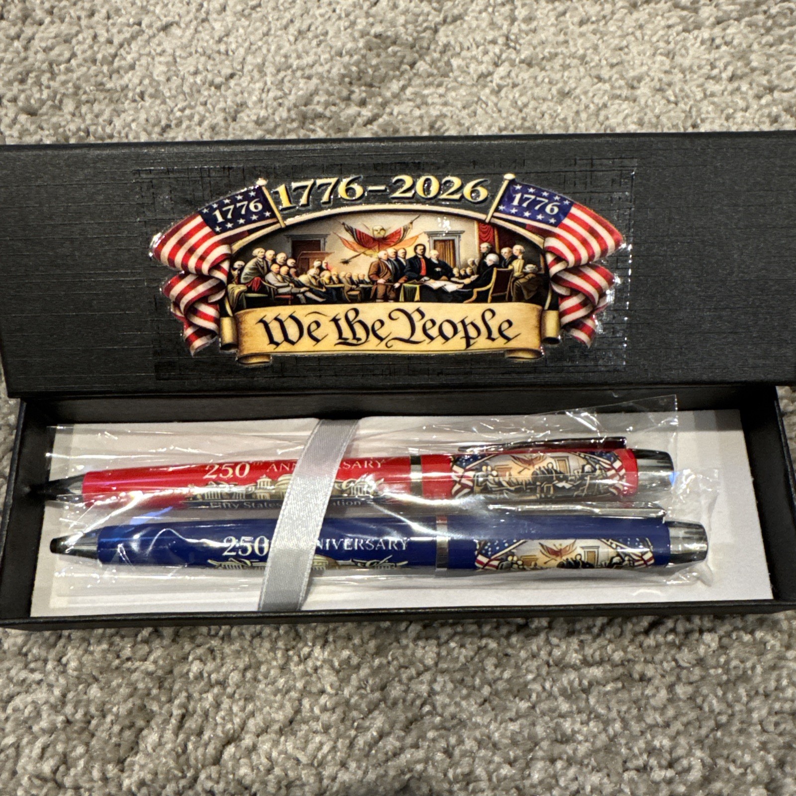 PEN (2) BLUE+RED REPUBLICAN GOP EAGLE SEAL GOLD SIGNATURE PRESIDENT New gift box