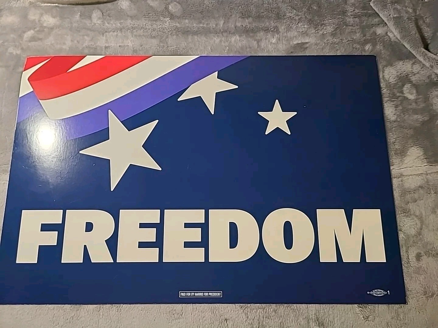 Kamala Harris Placard “Freedom” Official Campaign Placard 18″ X 12″