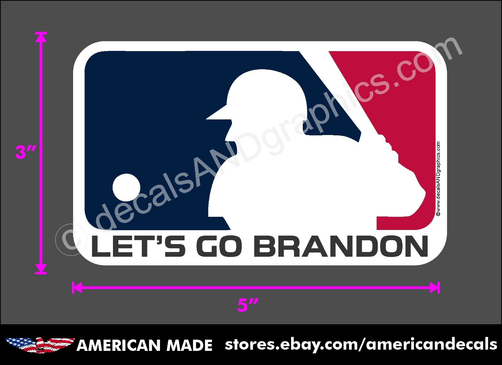 TRUMP 2024 STICKER FJB LETS GO BRANDON BASEBALL ANTI DEMOCRAT DECAL