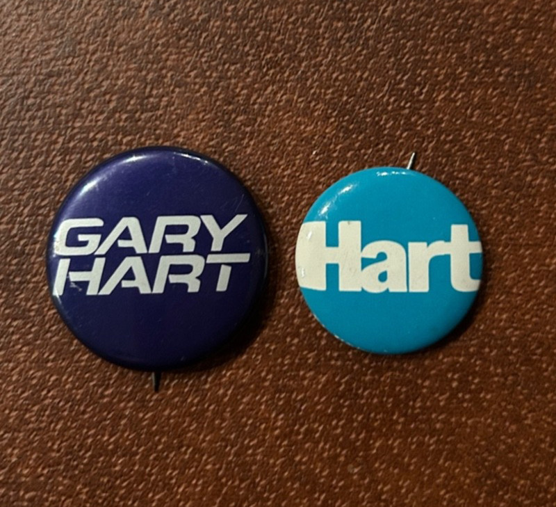 RARE GARY HART FOR PRESIDENT Campaign Buttons 1984 and 1988 Litho 1” & 1.25”