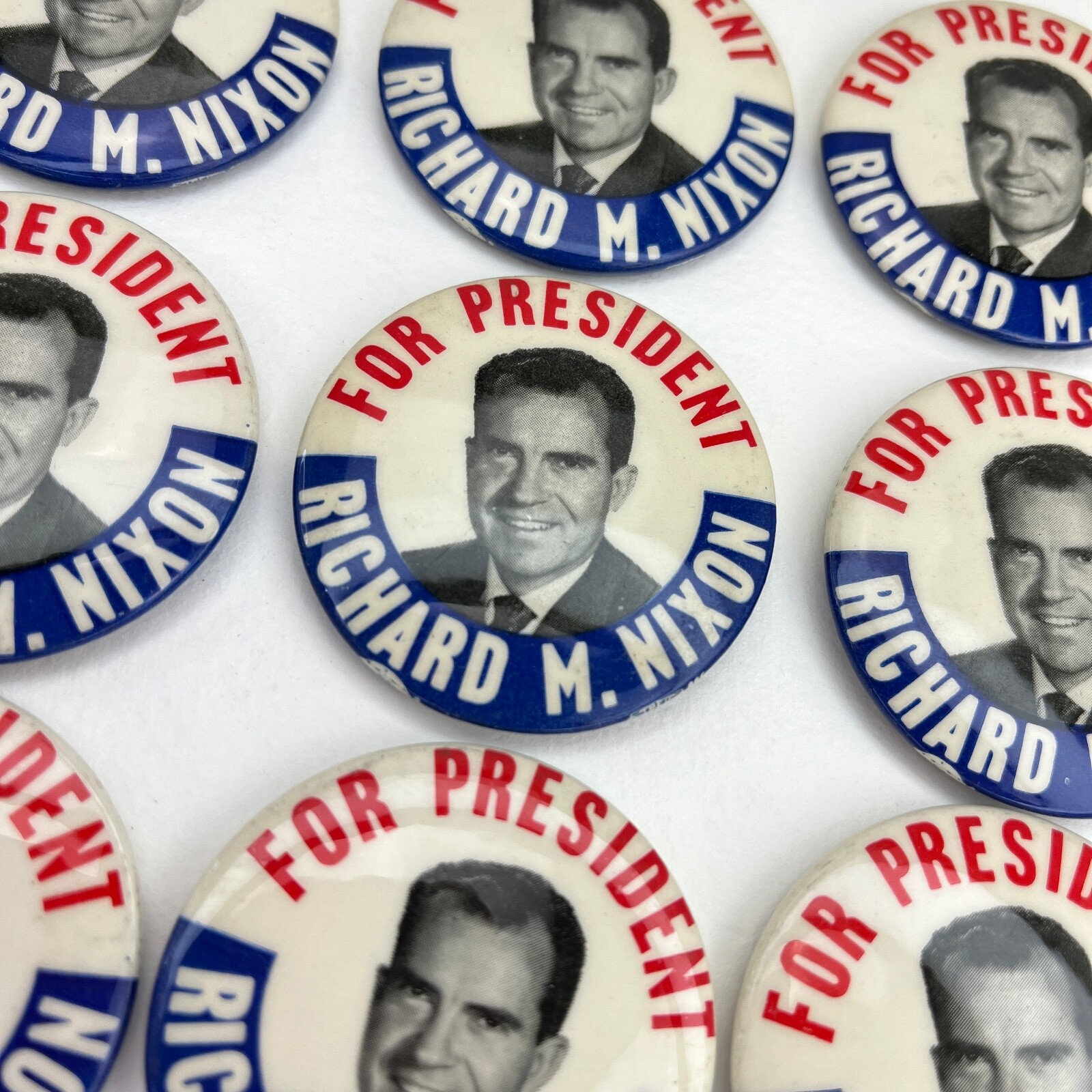 Richard Nixon 1960 Presidential Campaign Photo Button Lot 9 NO PINS Made in USA