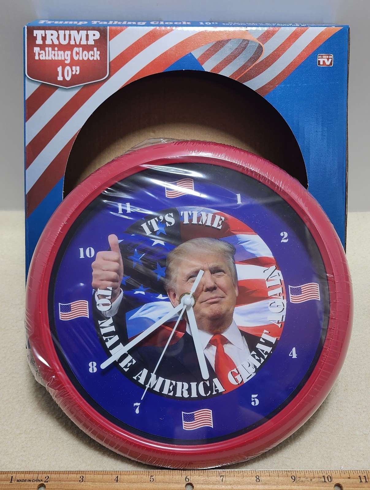 Donald Trump MAGA President Talking Wall Clock We Will Make America Great Again