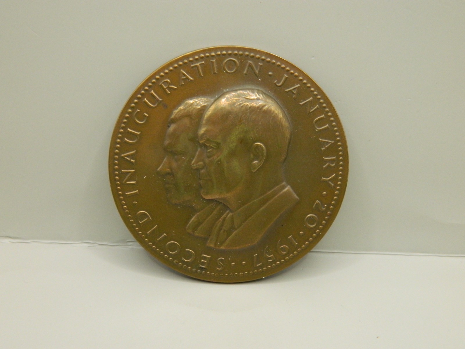 EISENHOWER/NIXON INAUGRATION JANUARY 20,1957 BRONZE MEDAL 70MM