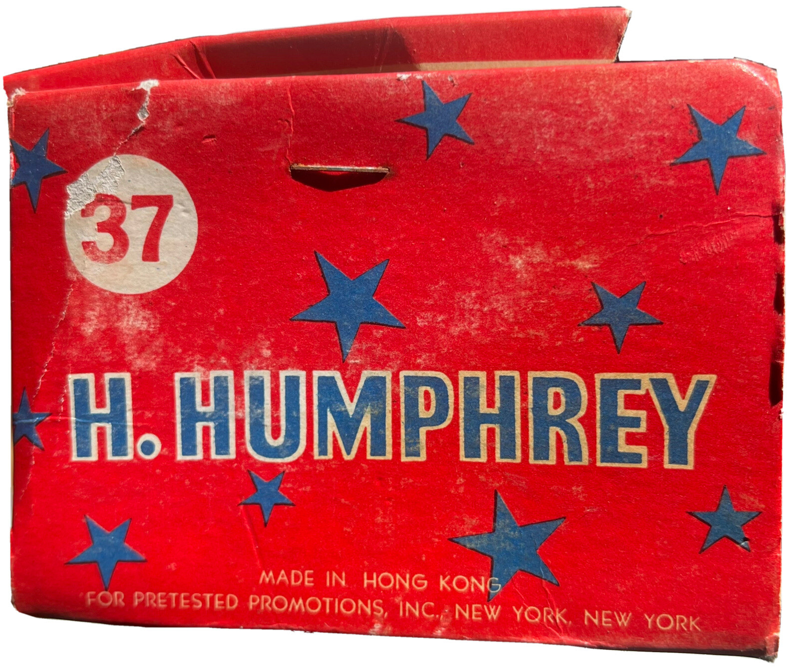 1968 PRESIDENT HUBERT HUMPHREY TOY FIGURE BOX of 24 FIGURES VINTAGE NEW NOS