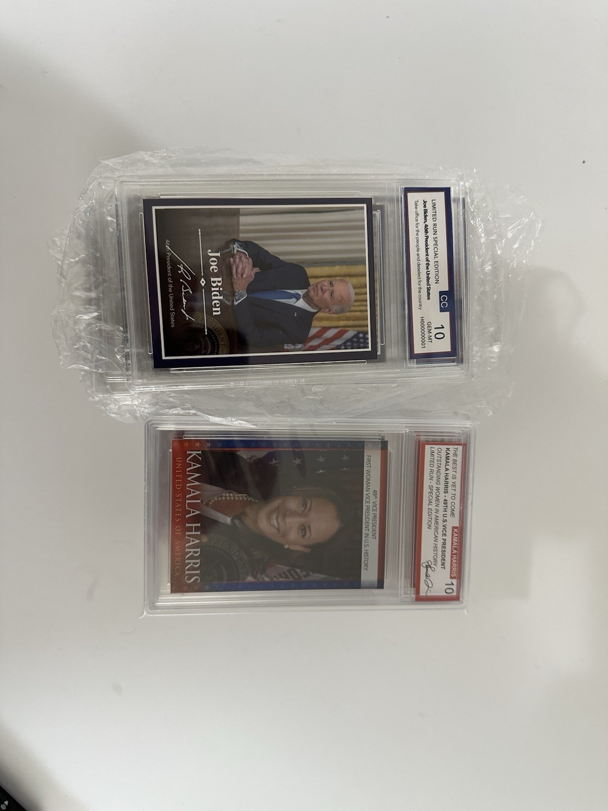 Lot of 28 Joe Biden & Kamala Harris Unlicensed Graded Trading Cards Style Slabs