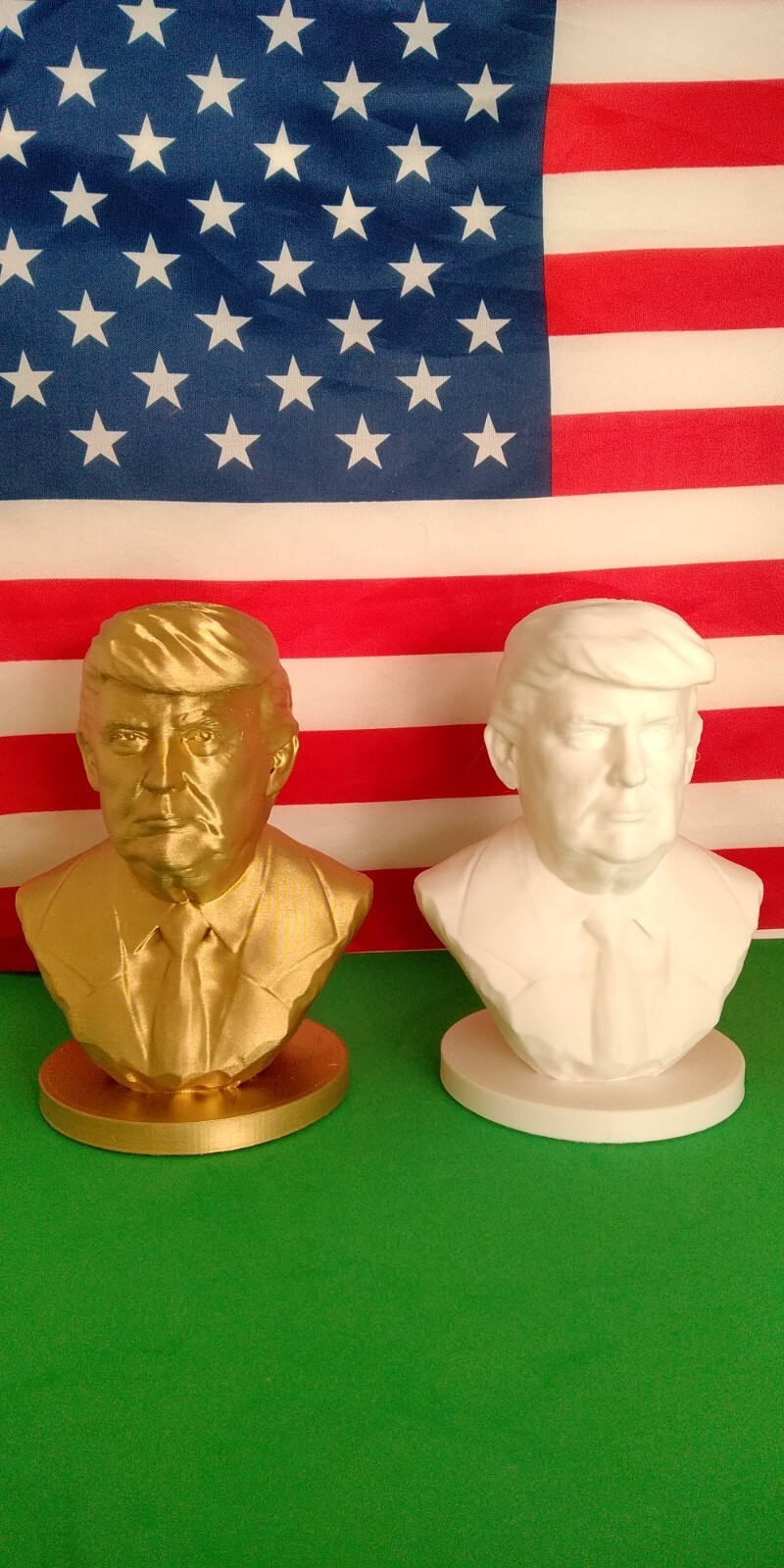 2pcs 127MM 5″ Tall Not-HUGE President Donald Trump Bust Statue +Free🎁🎁3D Print