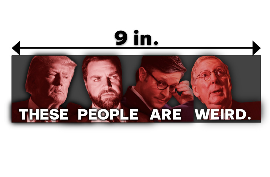 Republicans Weird Bumper Sticker Anti Donald Trump Vance Democrat President 2024