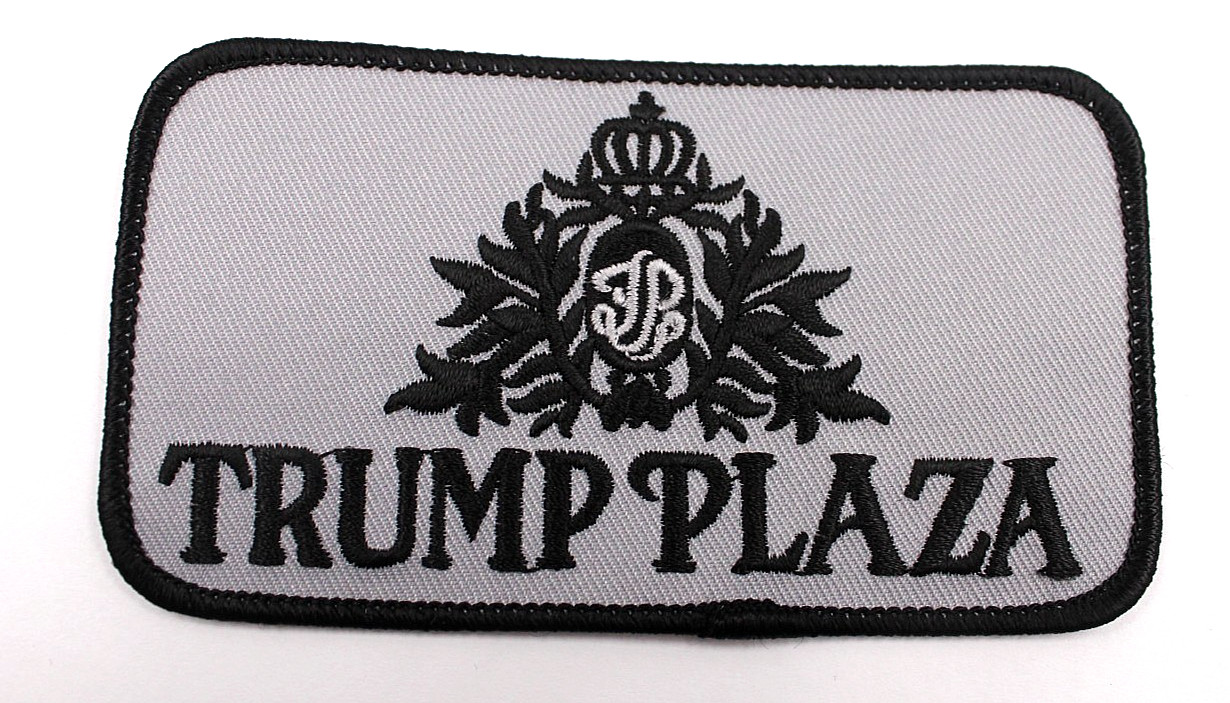 Trump Plaza Grey / Black Iron On Jacket Patch 2.25″ x 4 3/8″ vintage