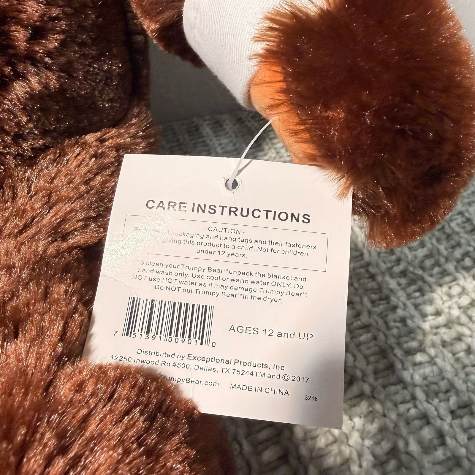 Trumpy Bear Deluxe Plush Teddy Bear with Hidden American Flag Blanket
