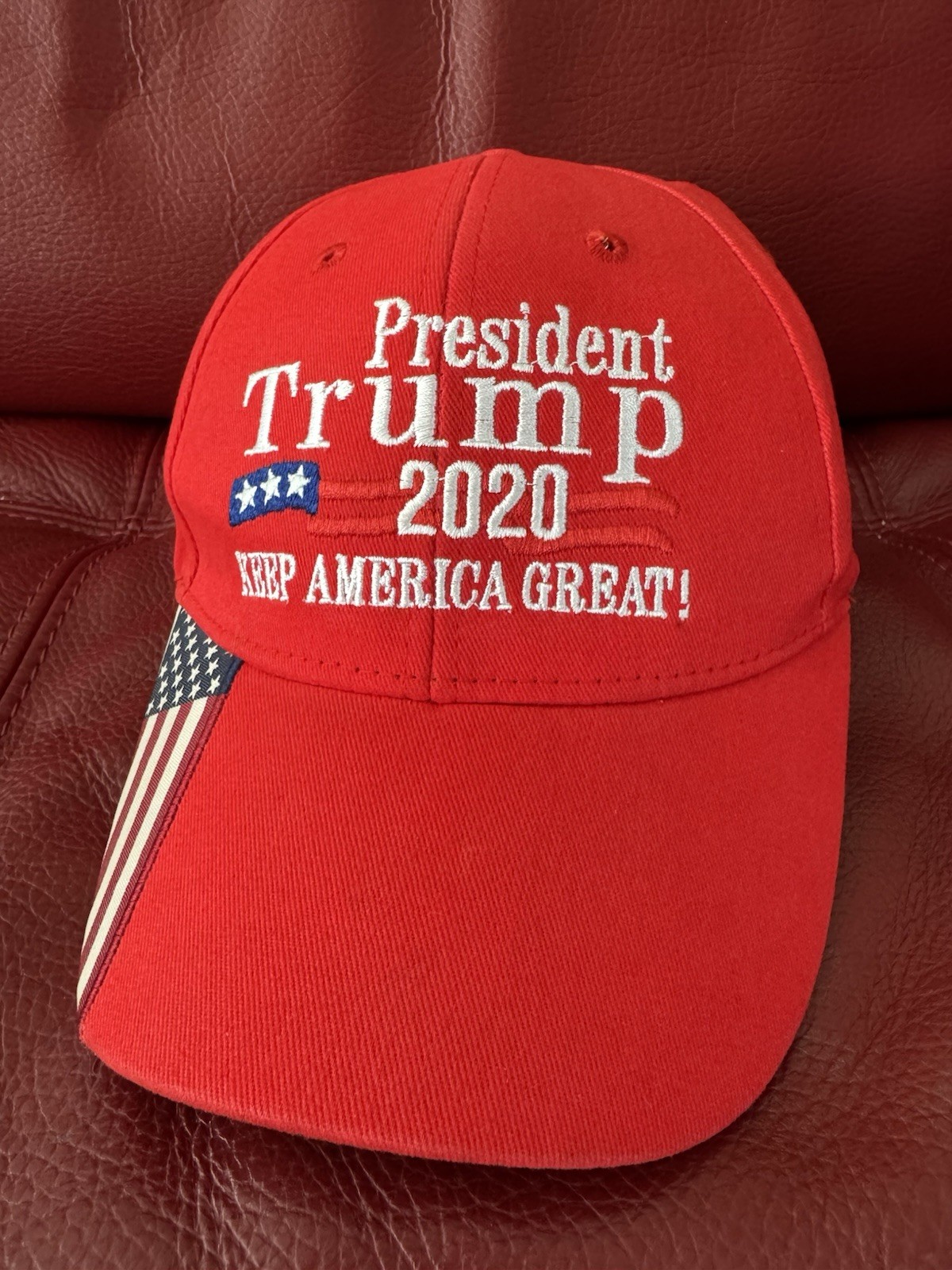 President Trump 2020 Keep America Great Red Adjustable Hat Cap USA Flag