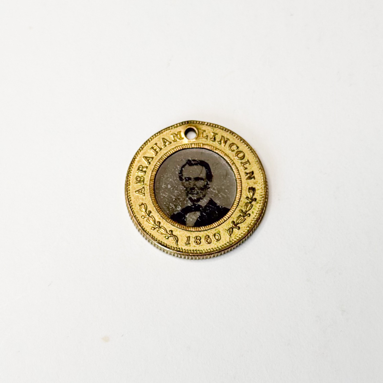 1860 Abraham Lincoln Hannibal Hamlin Ferrotype Political Campaign Token