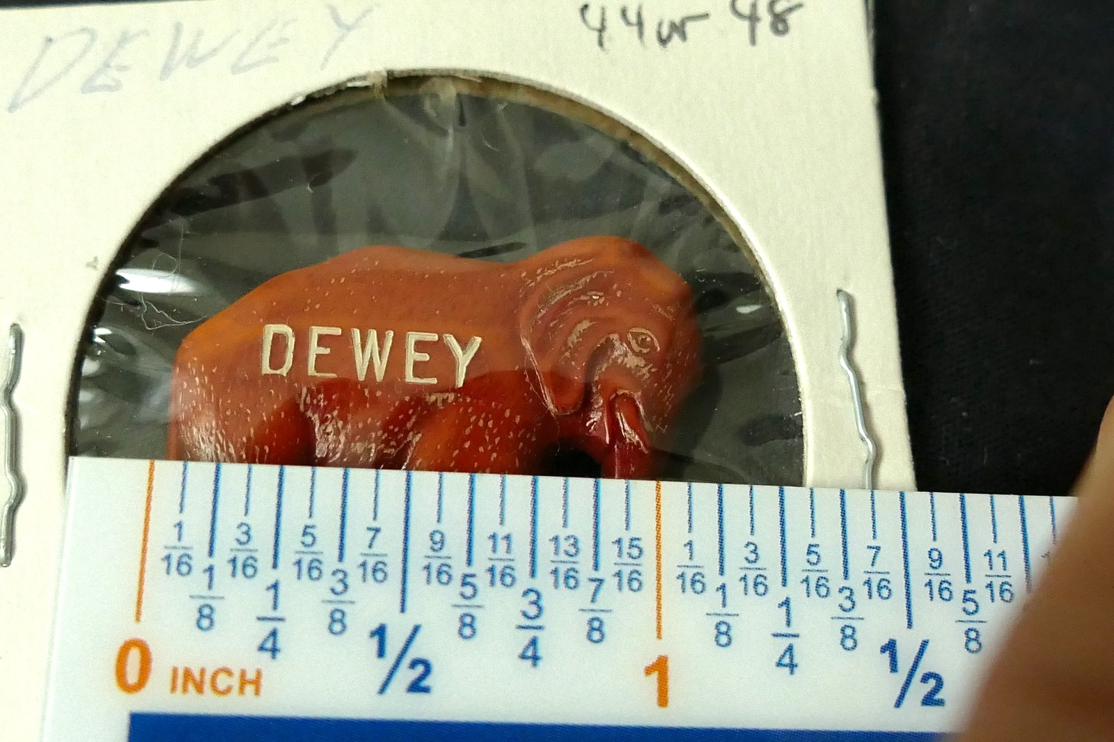 1948 Thomas E. Dewey Bakelite? Red Elephant GOP Campaign Button Pin Pinback 1+”