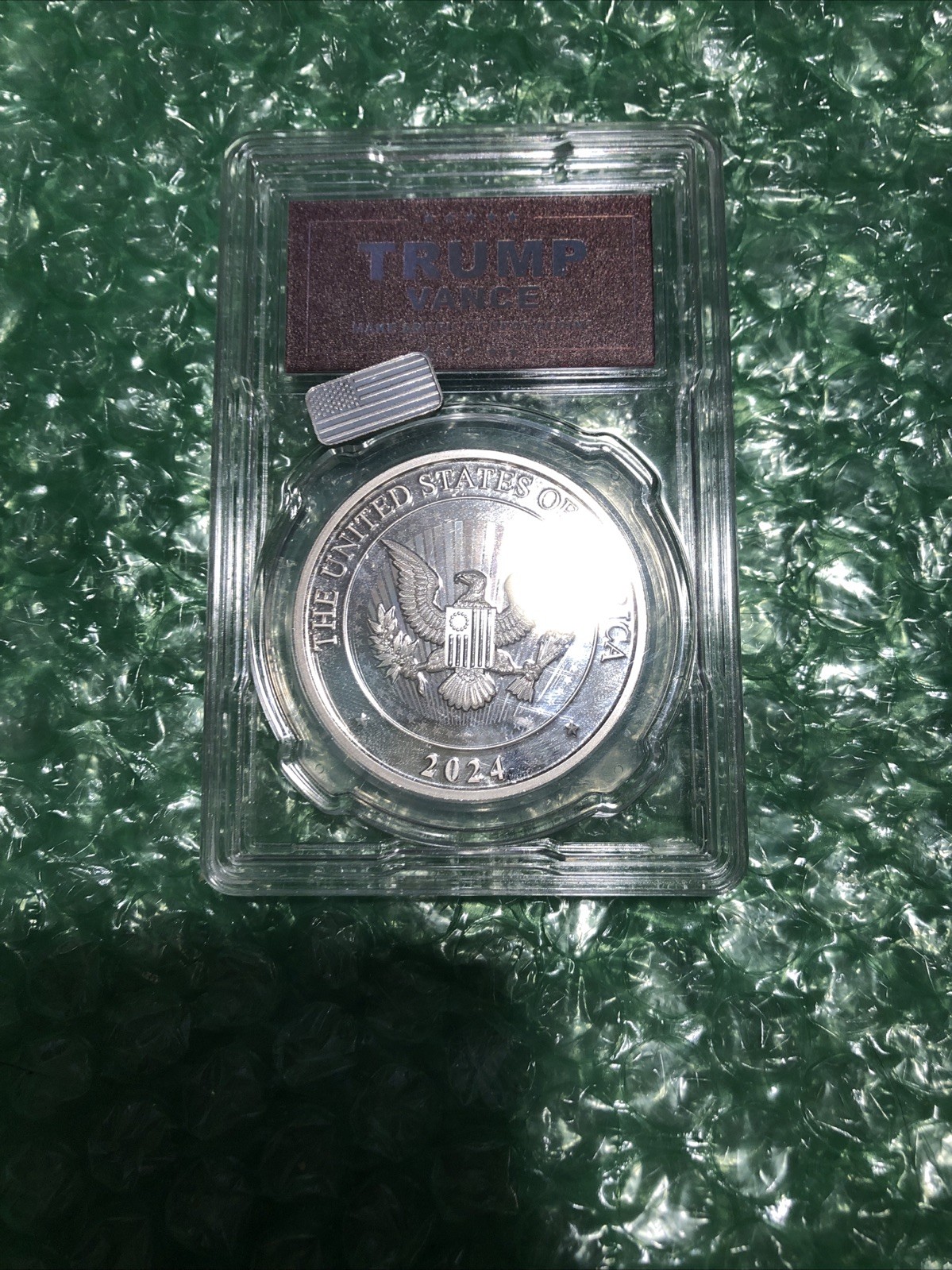 2024 Trump Vance Silver Plated Coin COMMEMORATIVE + 1G SILVER+ GOLD + COPPER