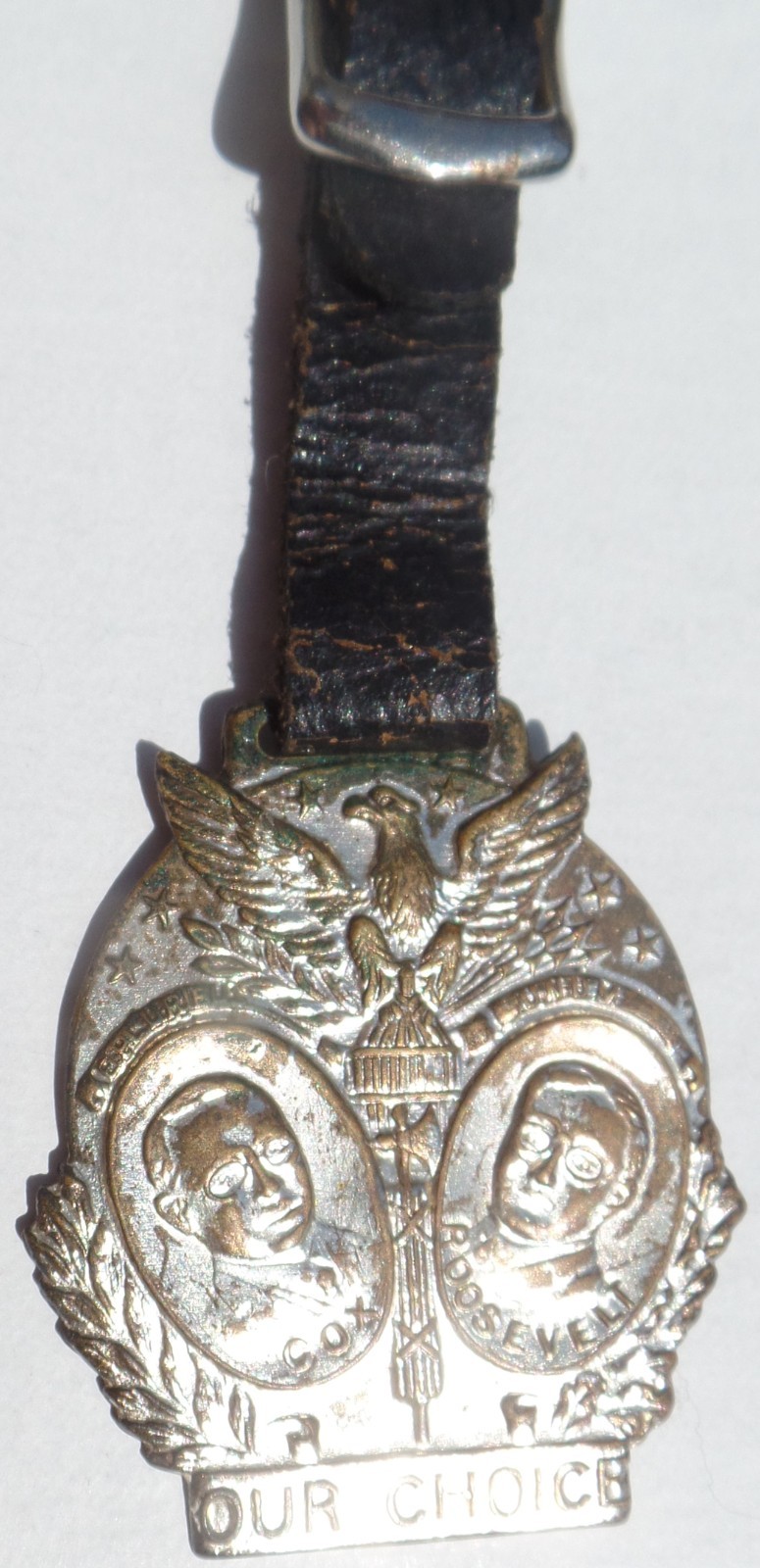 1920 Cox Roosevelt Jugate Shell Back Our Choice Presidential Campaign Watch Fob