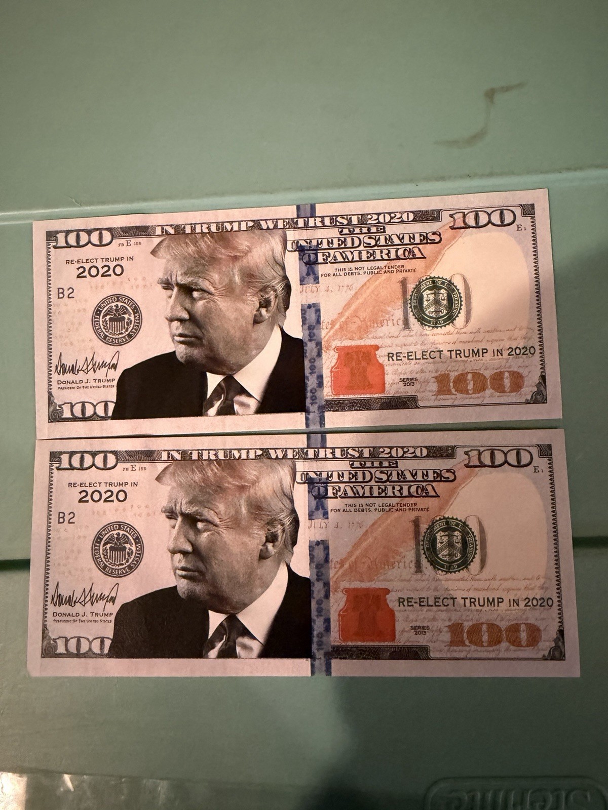 Donald Trump Presidential 100 Dollar Bills Novelty Collectible. Display Only
