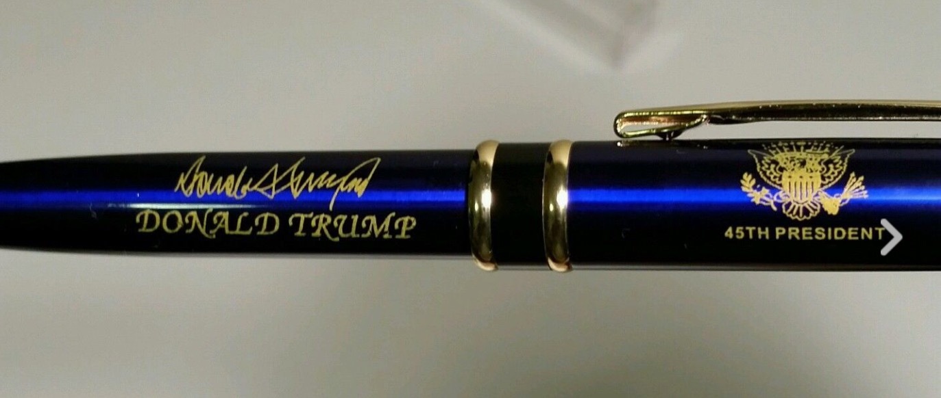 5 TRUMP PENS 1 EAGLE SEAL BLUE METAL + 4 RED PLASTIC MAGA GOP REPUBLICAN 45-47th