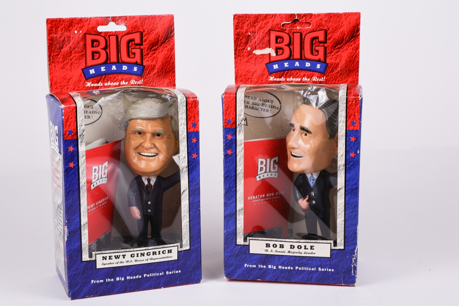 NEW Bob Dole & Newt Gingrich Big Heads Collectible Figures Original Box –