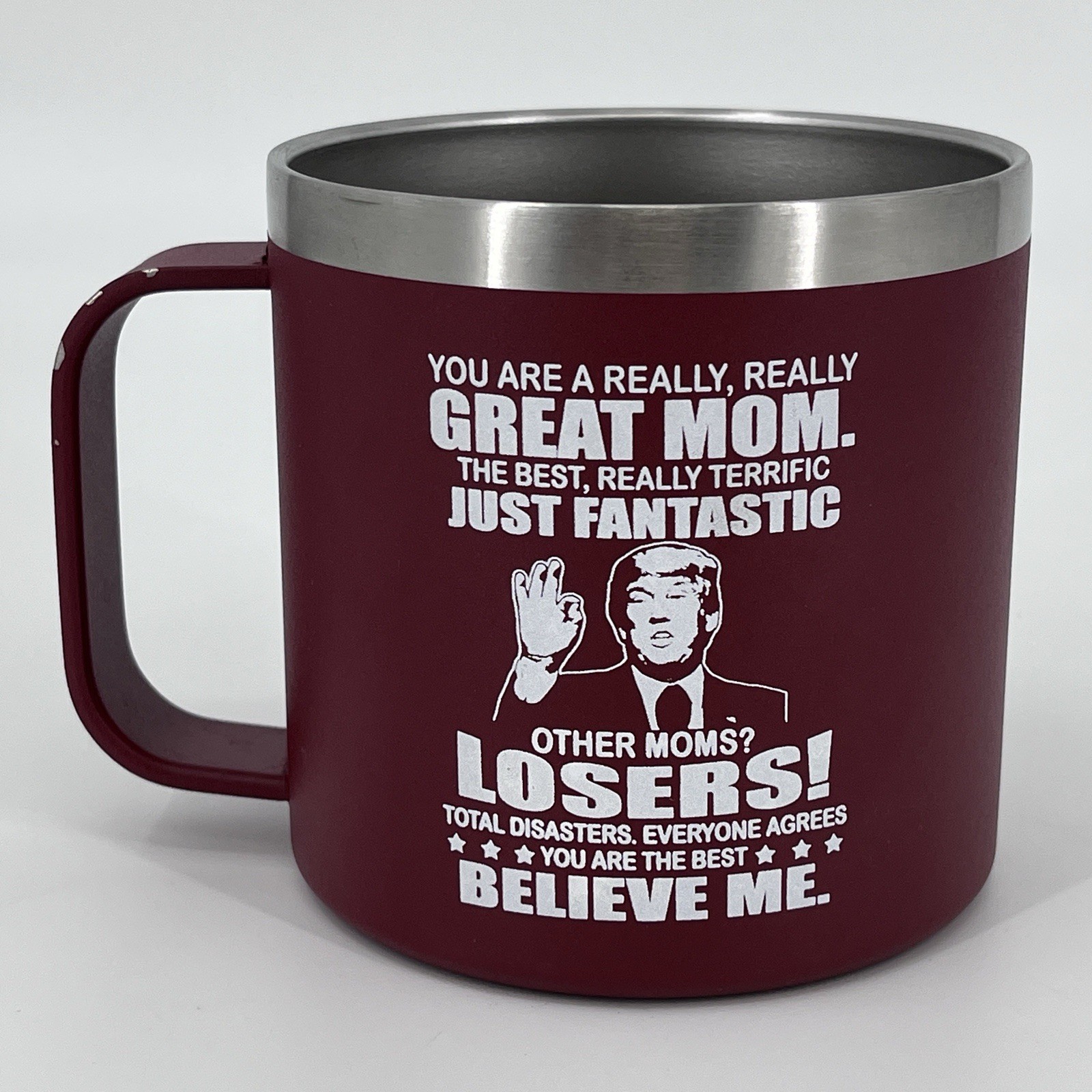 Donald Trump – Great Mom – Steel Coffee Mug Stanley Style Mothers Day Gift MAGA