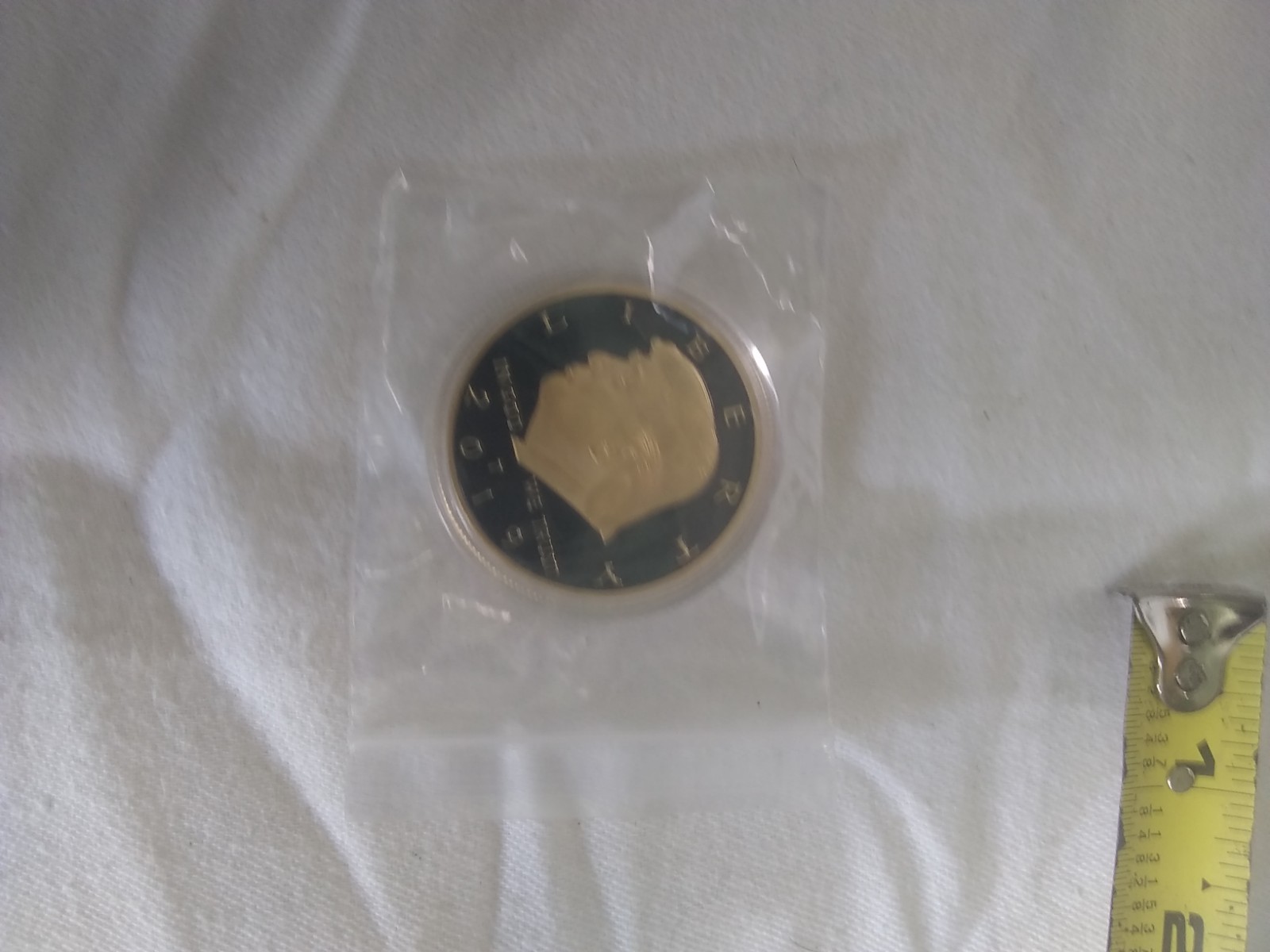 TWO Donald Trump Liberty 2019 Gold/Blue Coin. In God We Trust. Seal of Us