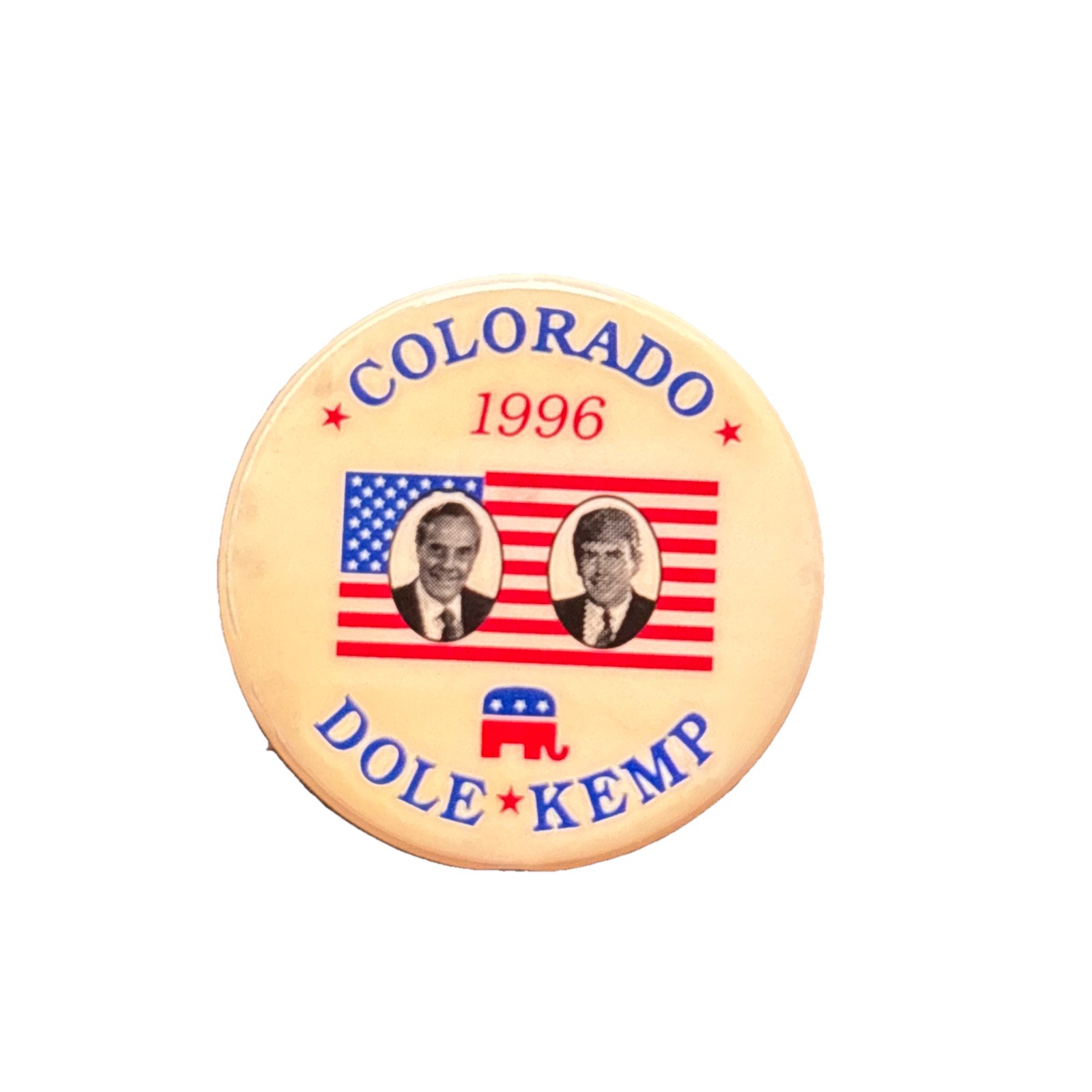 1996 Bob Dole for President Colorado 50 State pin 1.5″ Button Jack Kemp Pinback