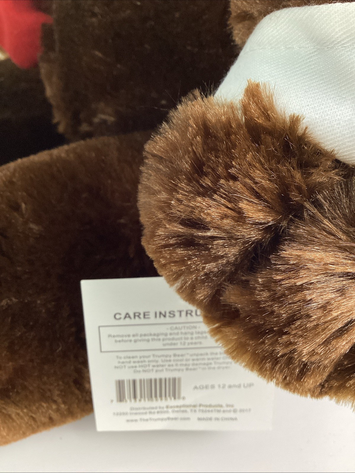 Trumpy Bear Deluxe Plush Trump Bear with Pack Away American Flag