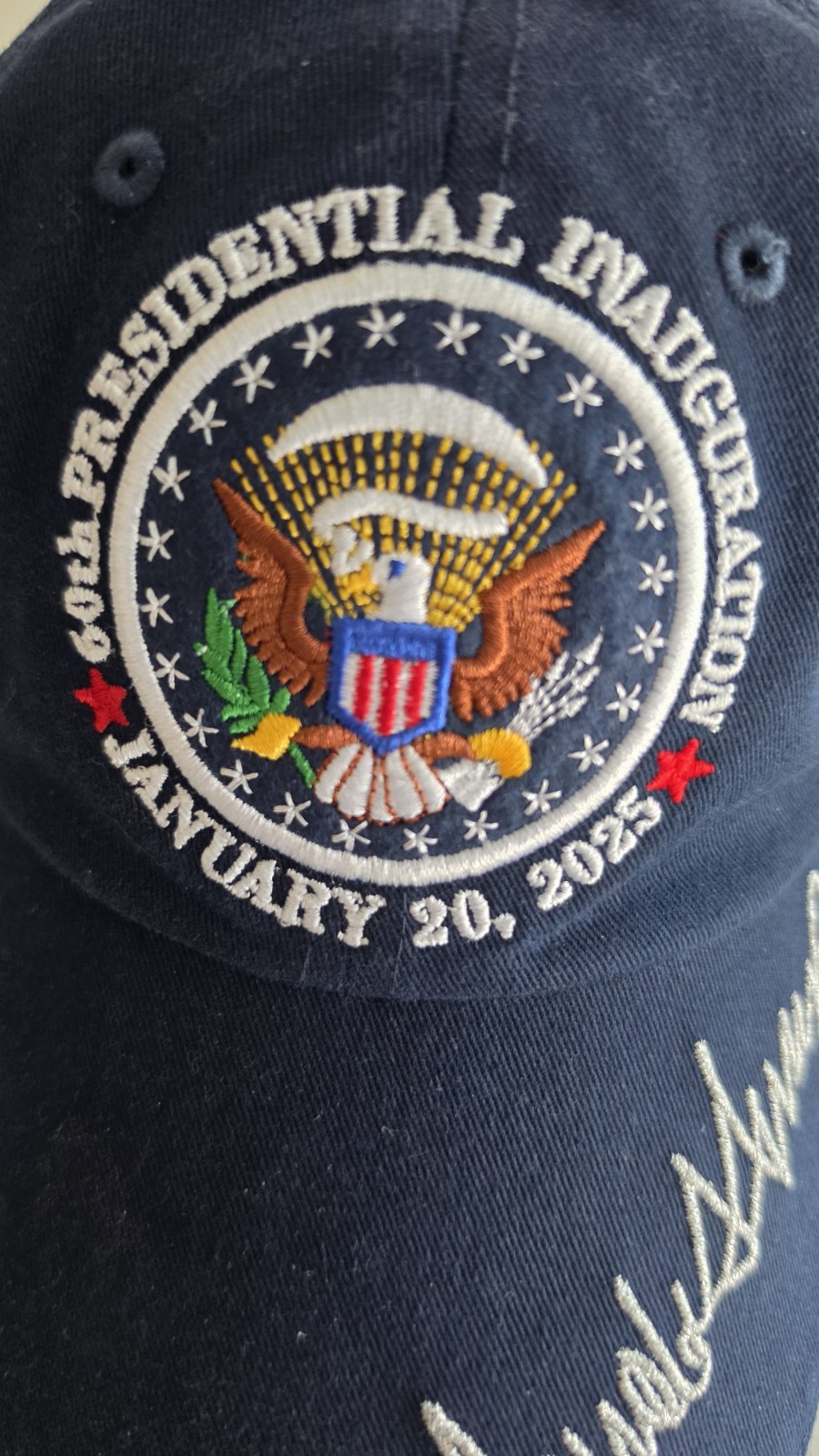 TRUMP Hat Blue Eagle SEAL MAGA Signature Trucker 2025 Inaguration 45 – 47