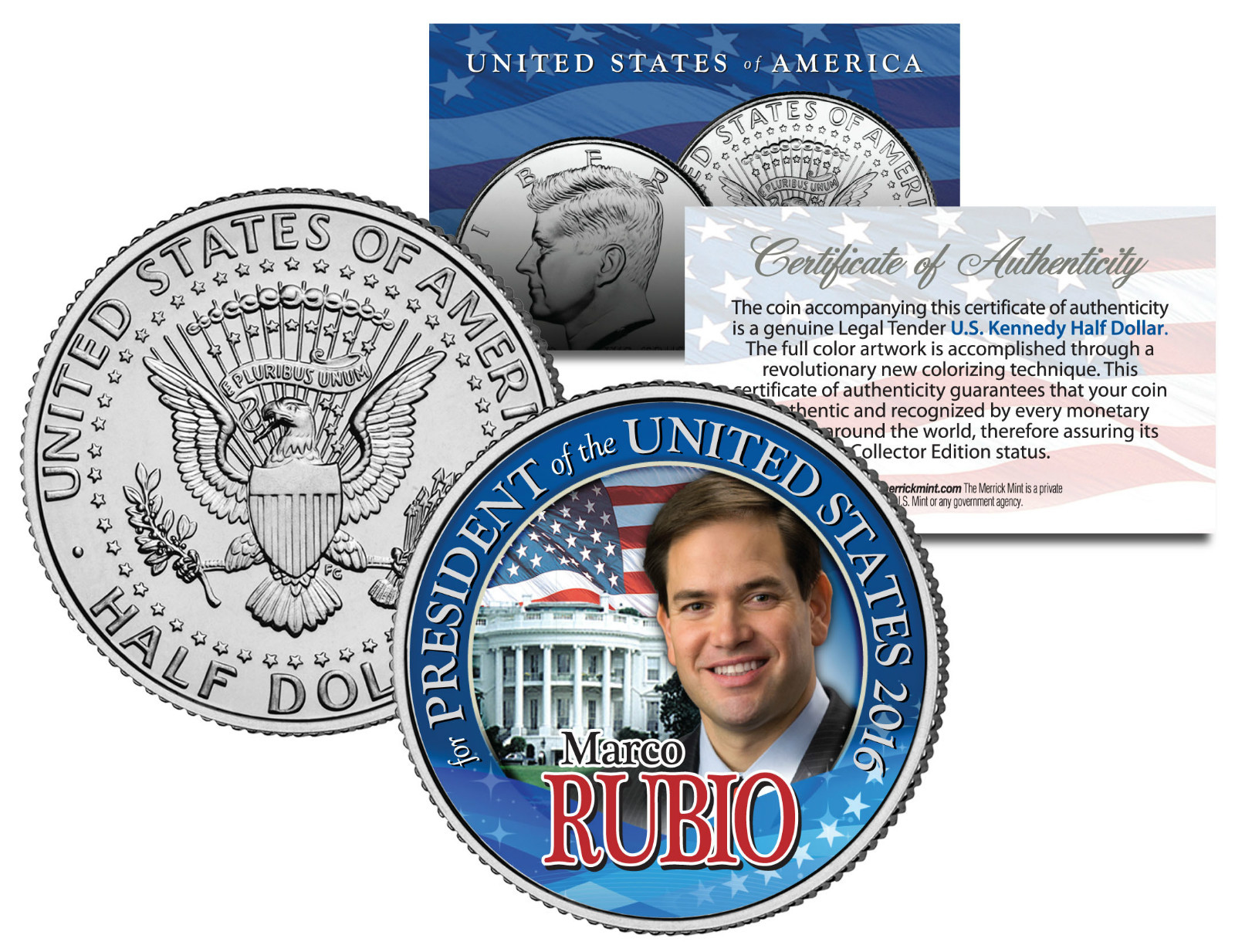 MARCO RUBIO FOR PRESIDENT 2016 – JFK Half Dollar US Coin Political CAMPAIGN