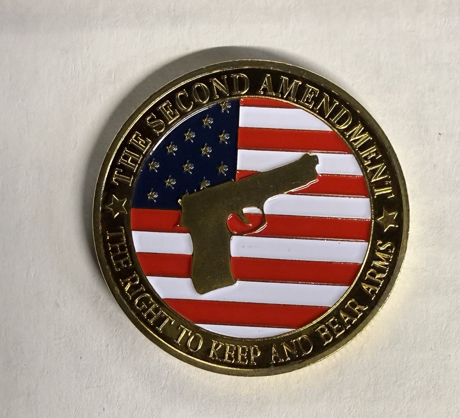 2nd Amendment Rights Full Color Token High Grade 24 K Gold Plated Pro Gun Rights