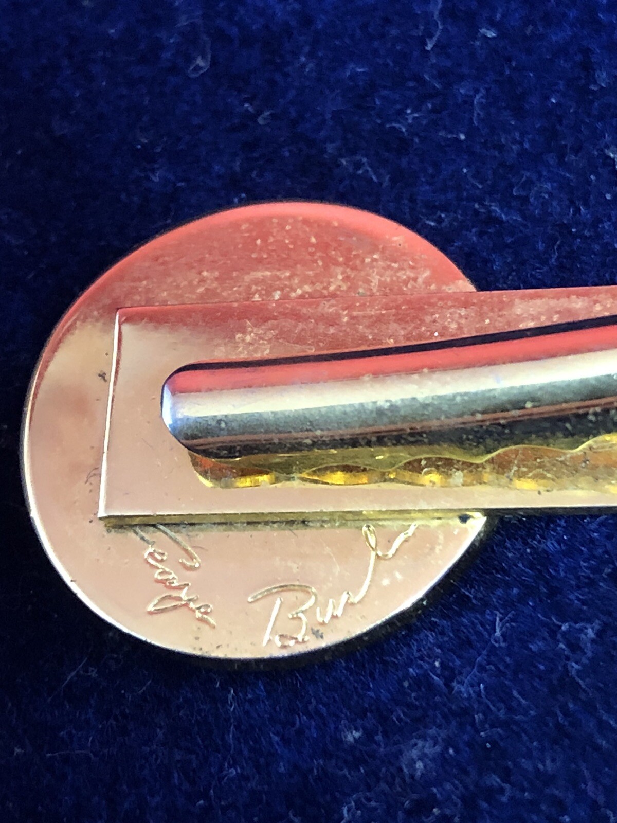 George Bush Presidential Seal Tie Bar Signed Box Included