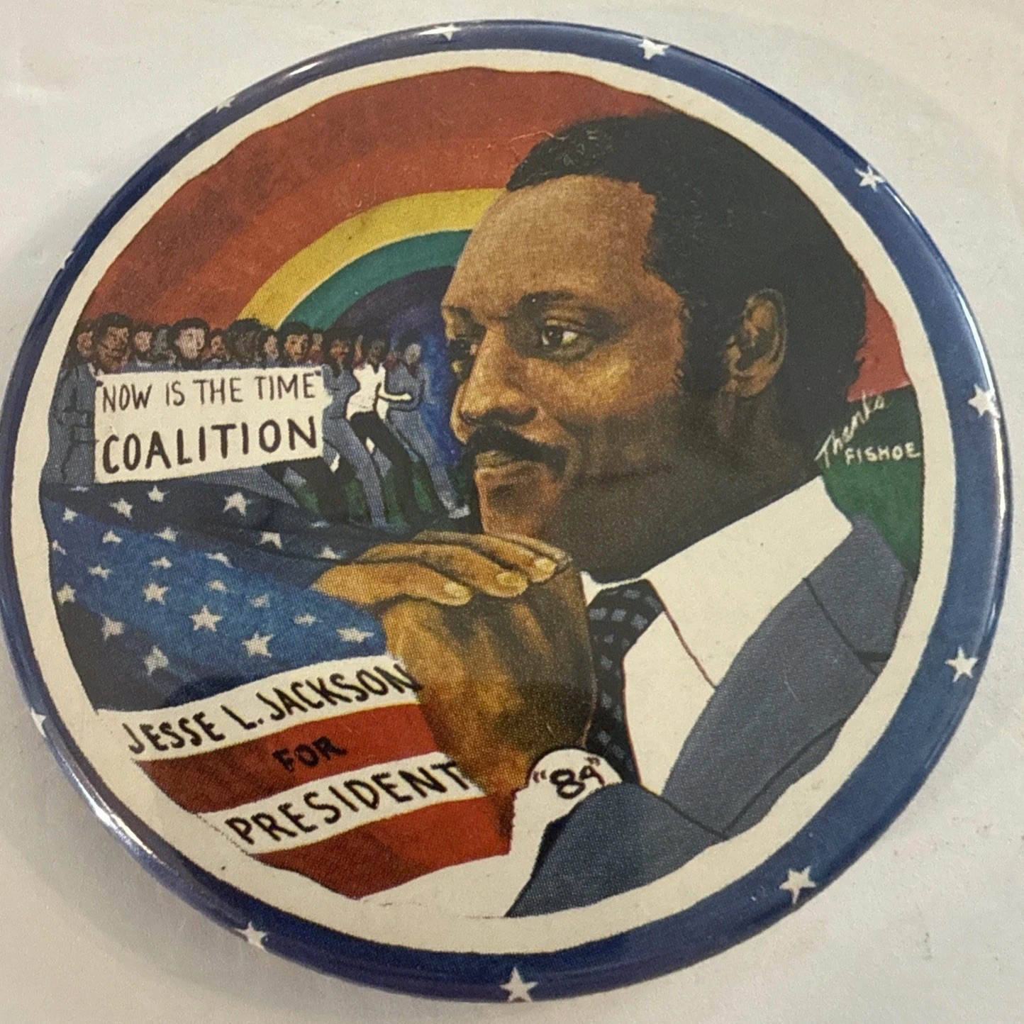 Jesse L Jackson Political Pen How Is The Time Coalition 3” Button