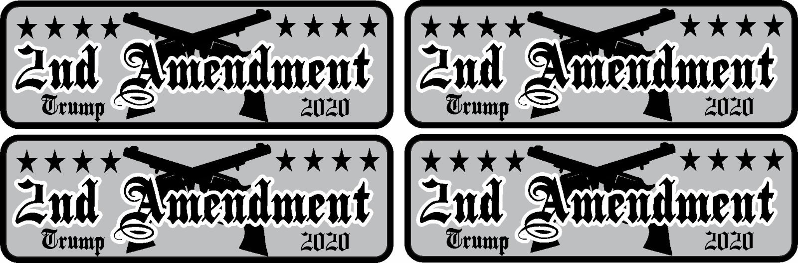 4PCS HELMET HARD HAT STICKER TRUMP 2020 2ND AMENDMENT GUNS DECAL BUMPER