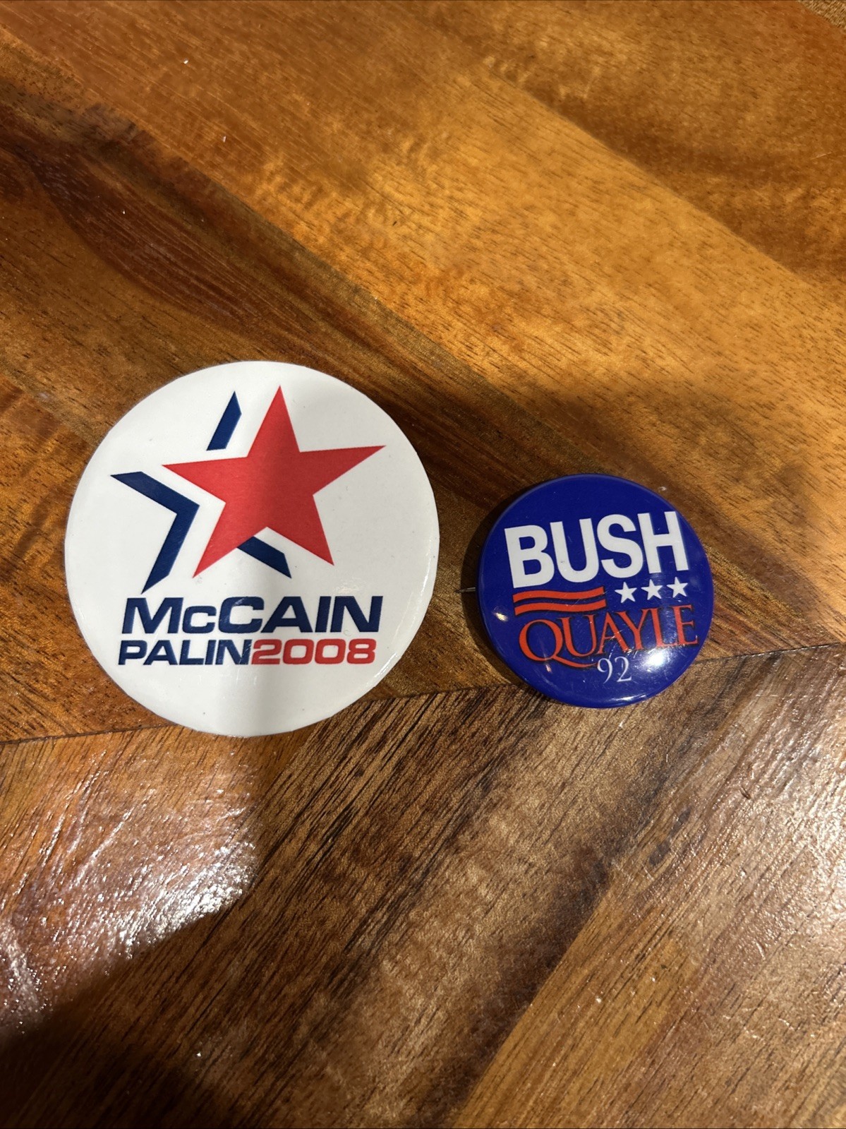 Vintage Political Presidency Pins Bush Quayle 1992 And McCain Palin 2008