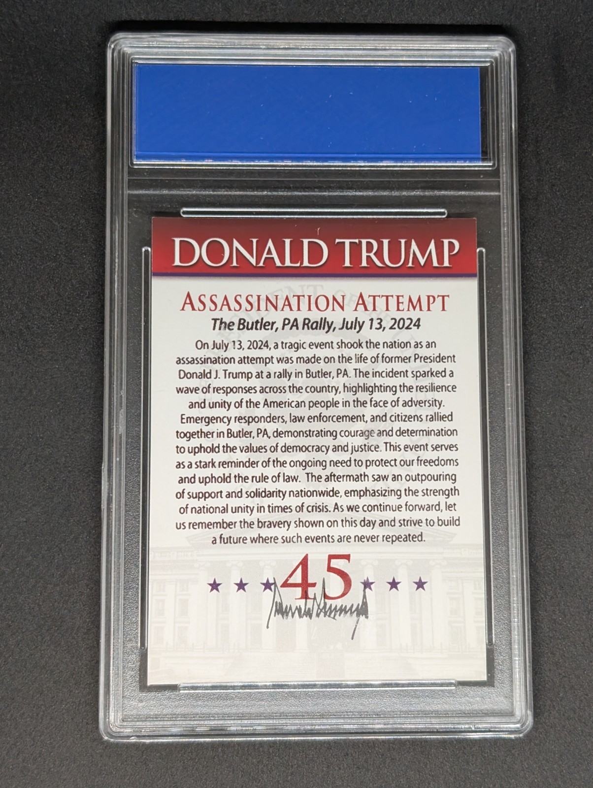 Donald Trump 2024 Assassination Attempt WCG Gem Mint 10