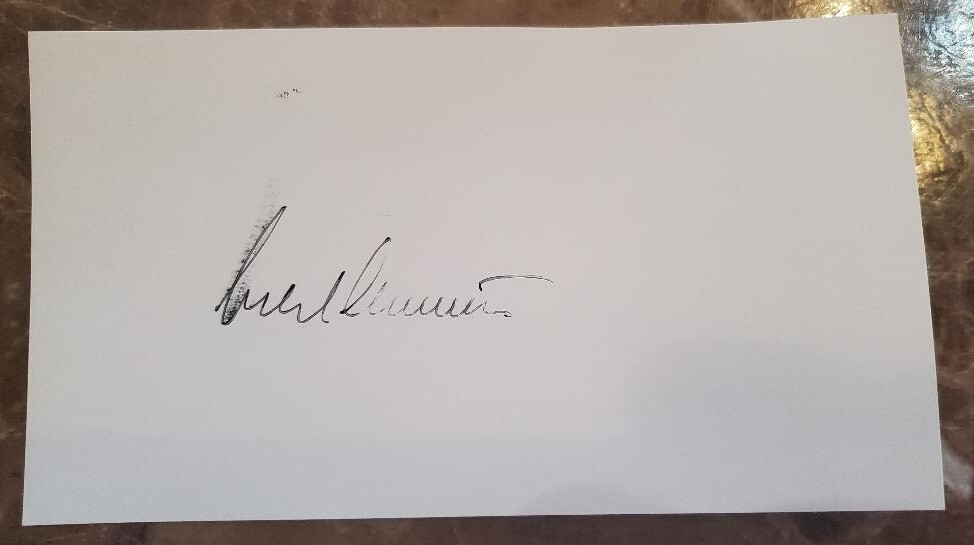 Adlai E. Stevenson Signed Card w/ Typed Note Signed, Senator (D. 1965)
