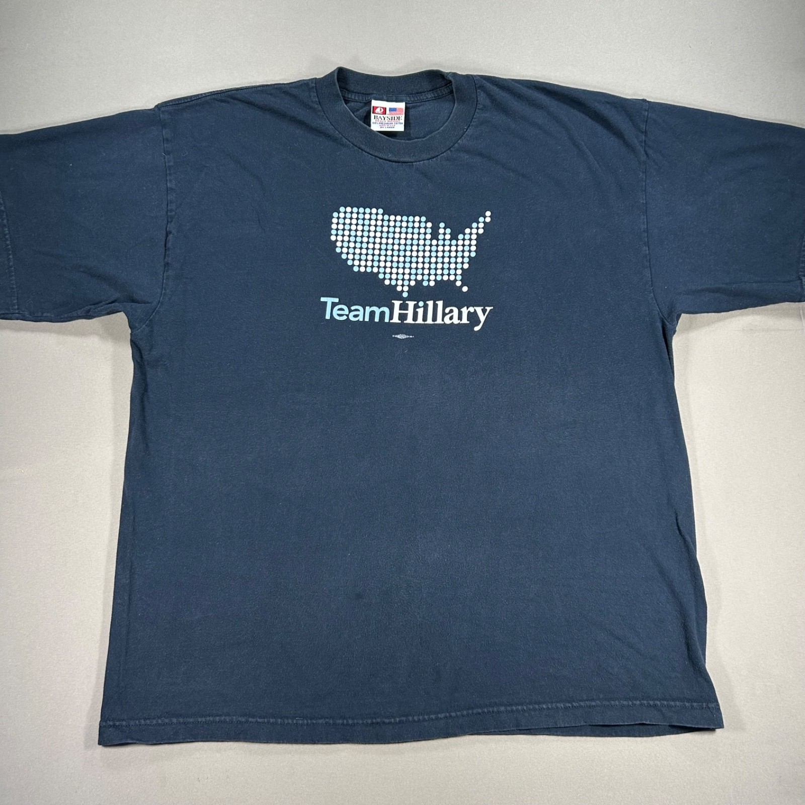 Vintage 2008 “Team Hillary” Campaign T-Shirt Blue Mens Size 2XL