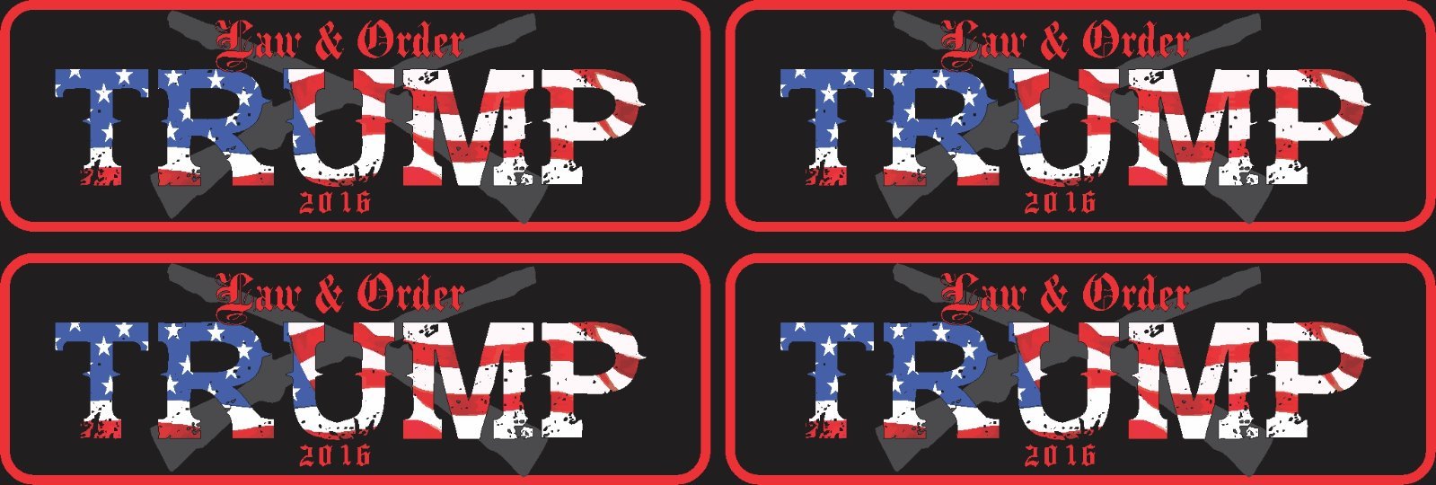 4PCS* HELMET TRUMP STICKER LAW & ORDER DECAL WINDOW BUMPER ELECTION POLITICAL